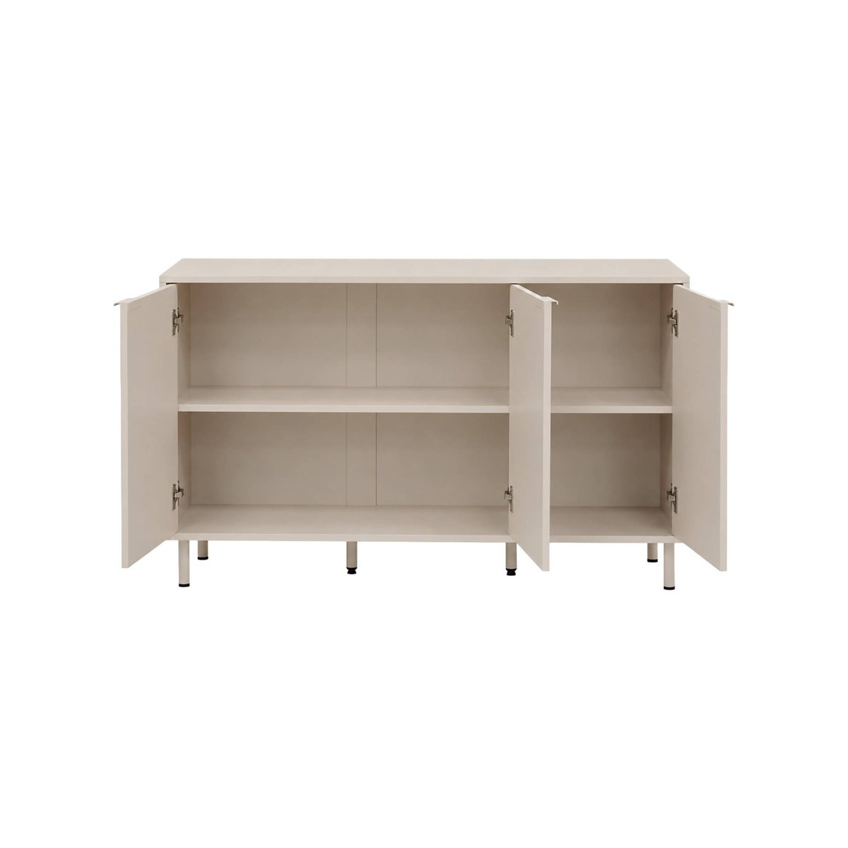 Buffet décor bois et métal 3 portes 120cm ELLIE beige, SWEEEK