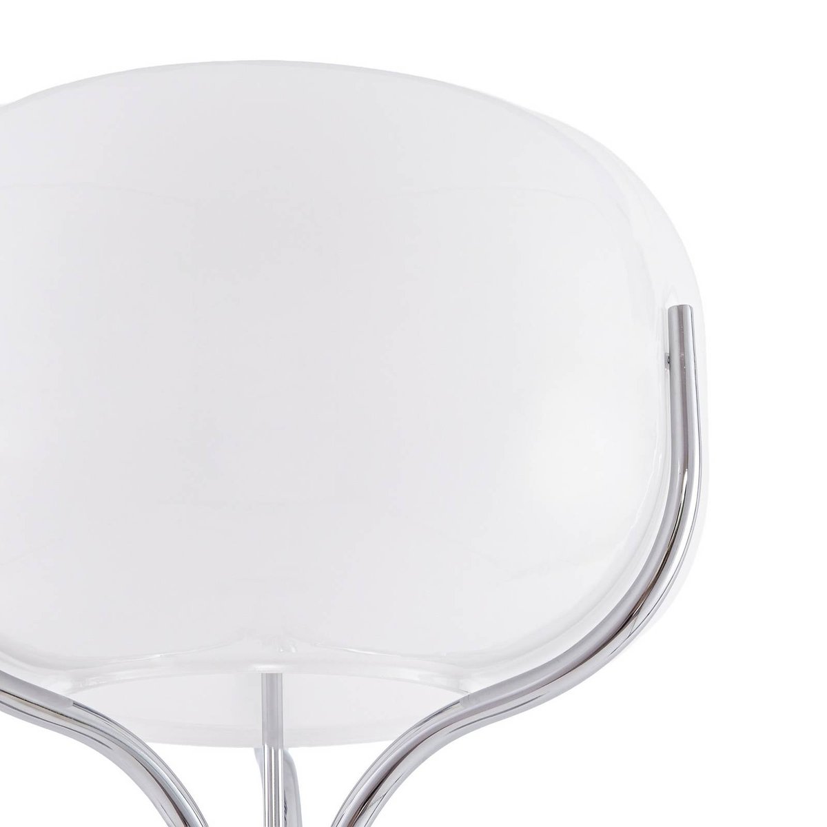 Lampadaire en métal design, Christo blanc, chrome, LUCANDE