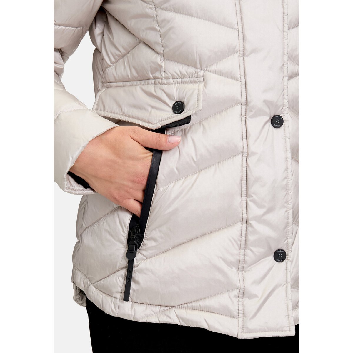 Veste matelassée à capuche amovible gris, GIL BRET