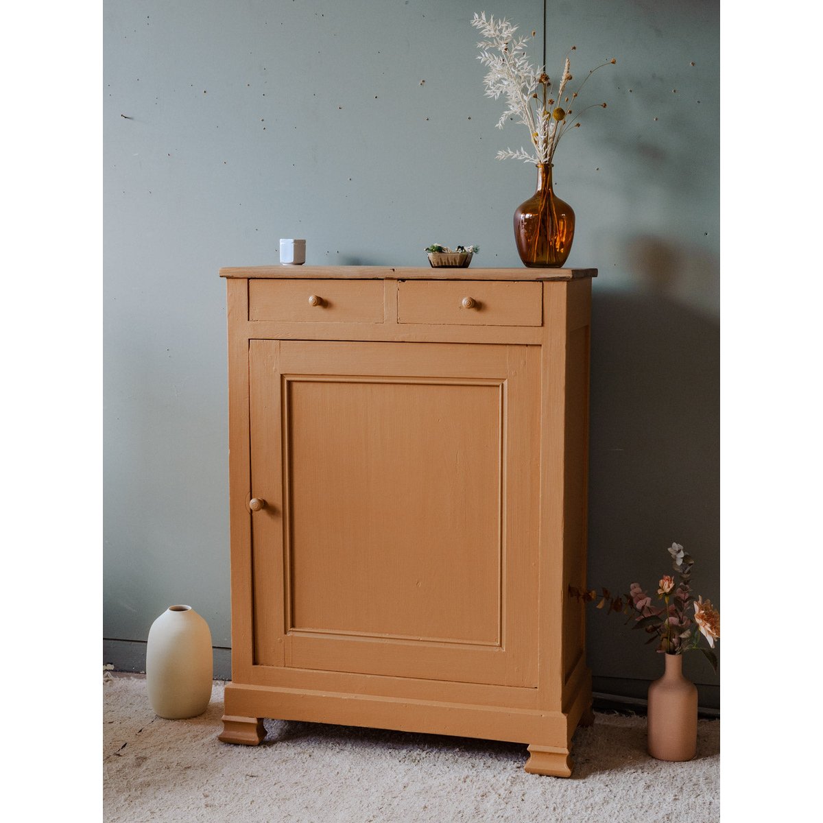Buffet en bois orange Gilbert N°1527 - Bon état bois clair, DEBONGOUT