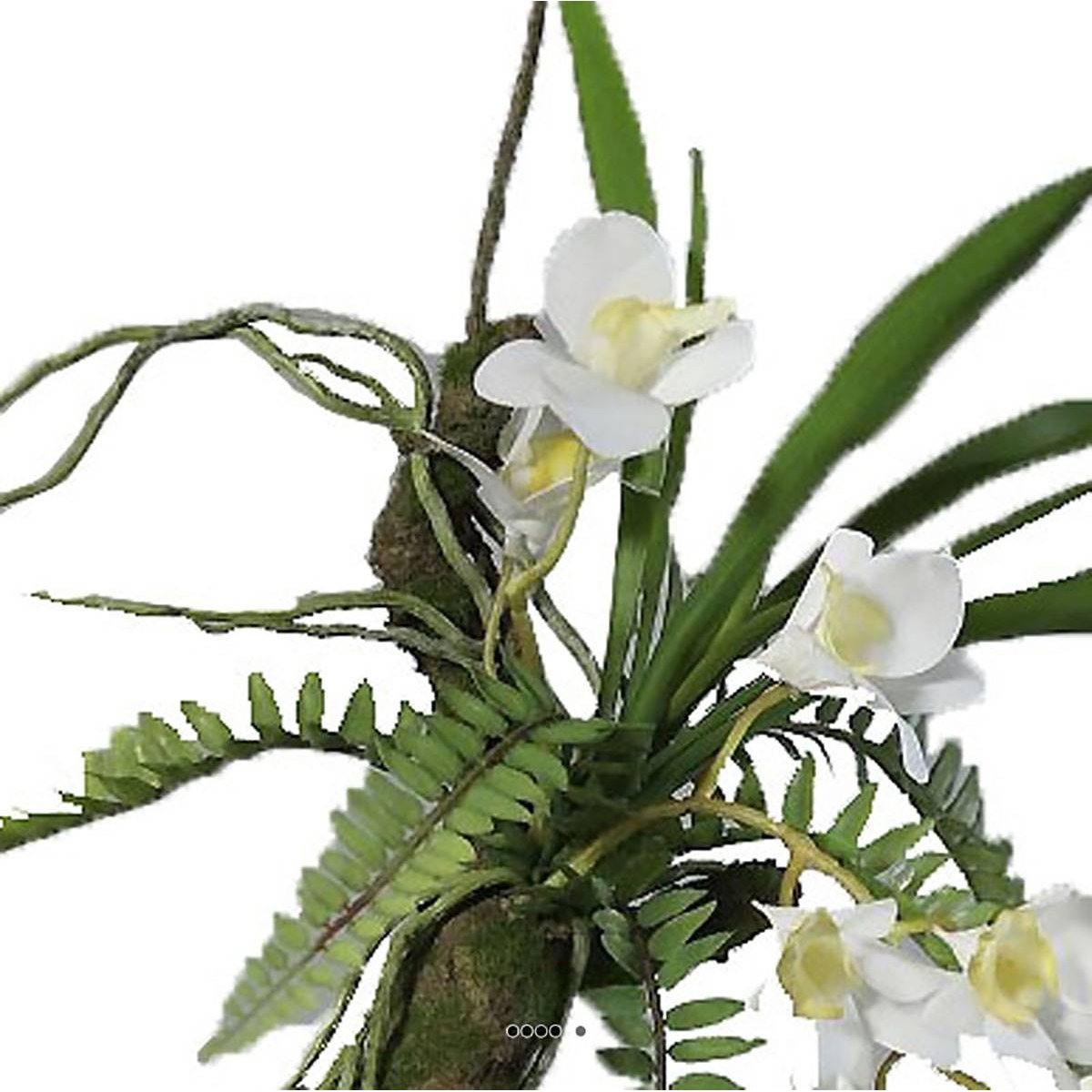 Orchidée Dendrobium factice Latex sur branche crème, ARTIFICIELLES