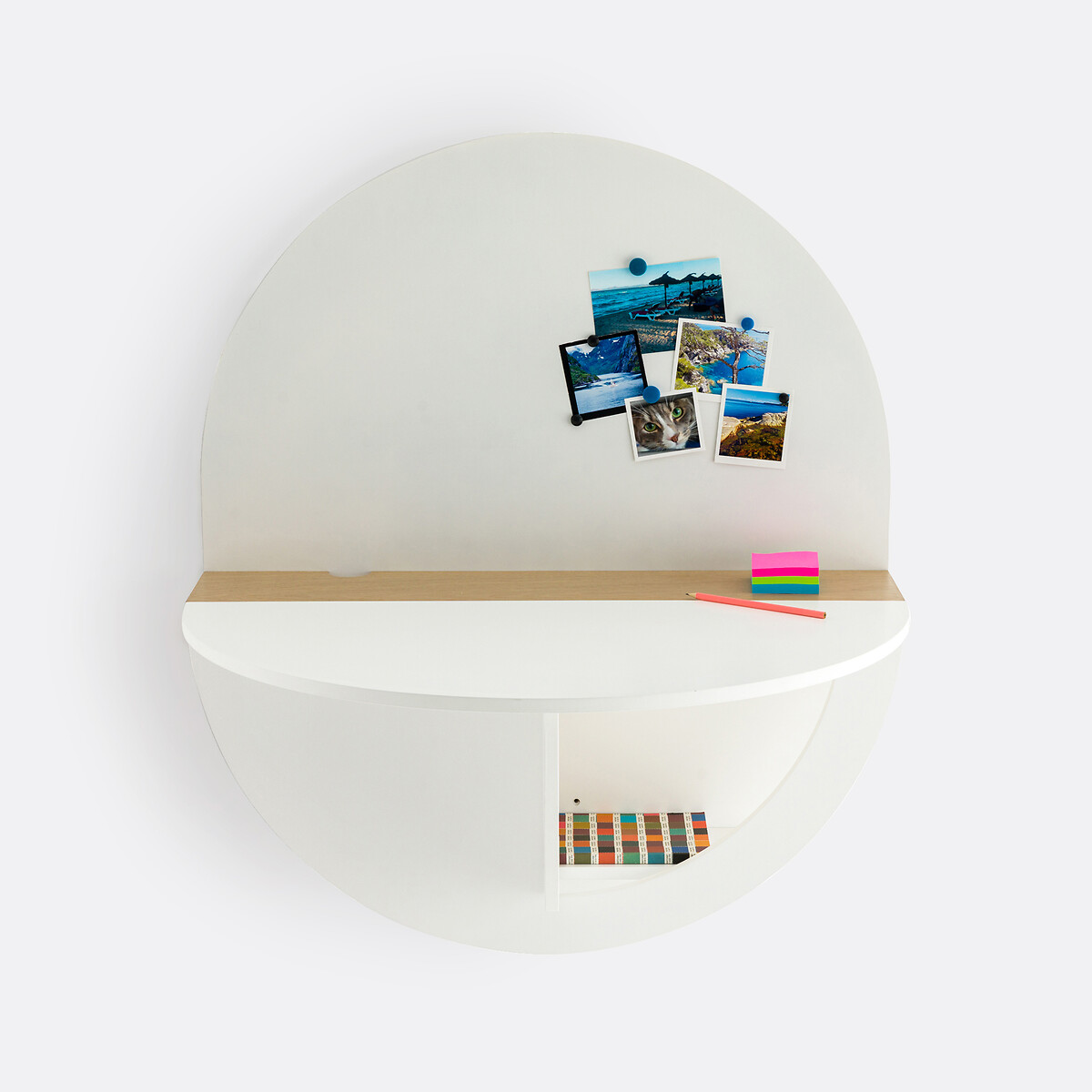 Escritorio de pared plegable, Anzio blanco/madera, LA REDOUTE INTERIEURS
