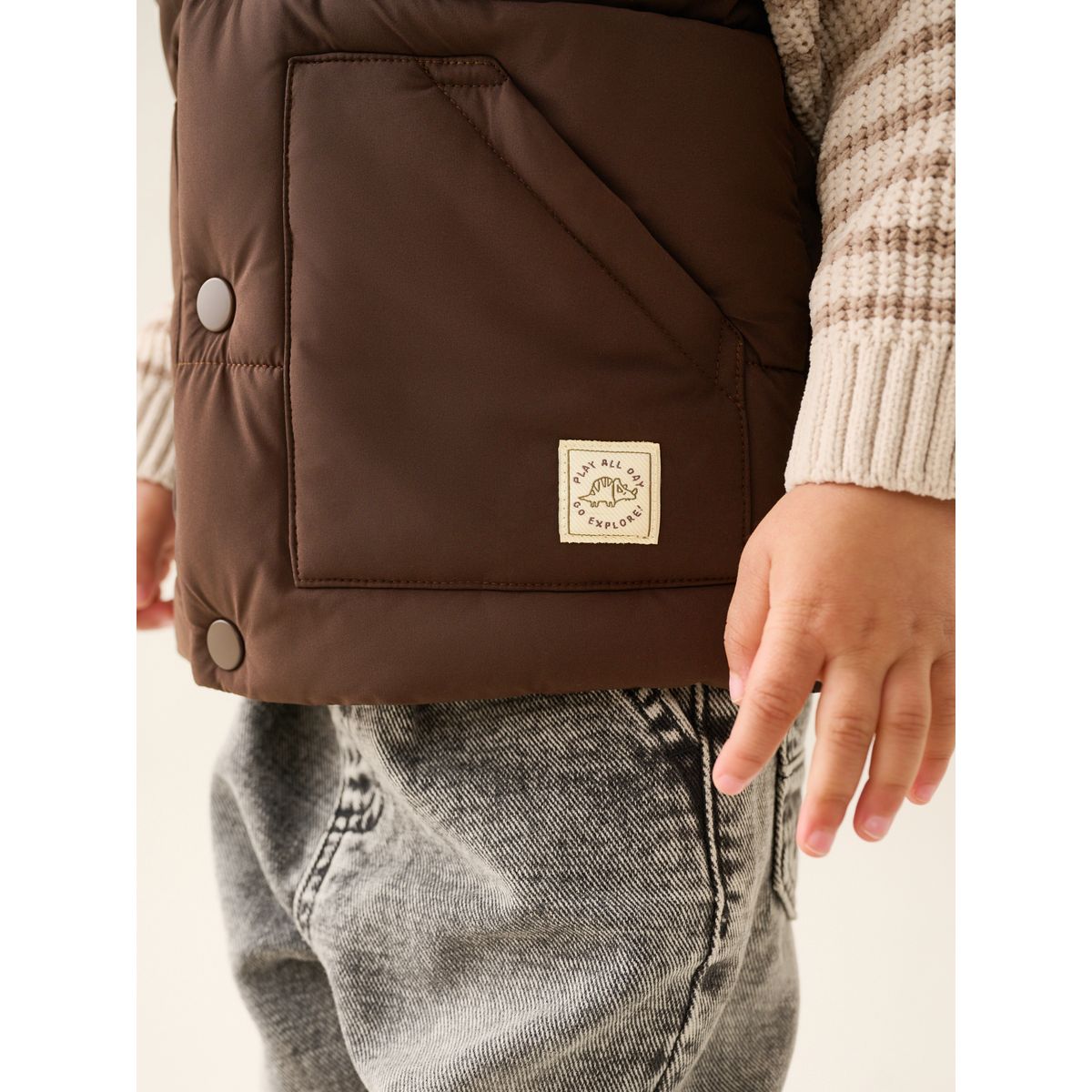 Veste sans manches à capuche marron, NEXT