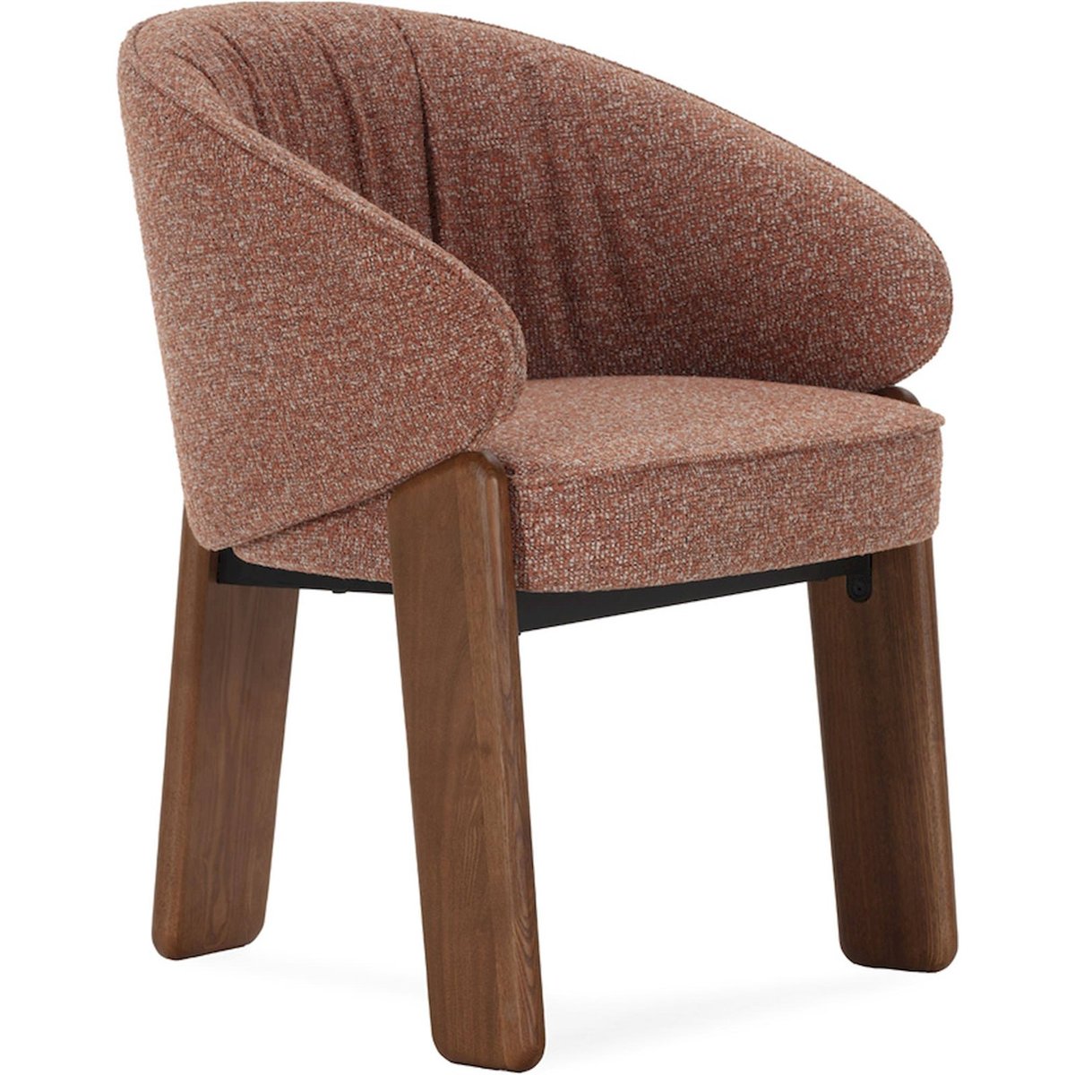 Chaise en frêne et tissu tissé main noyer, brique, RECOLLECTION