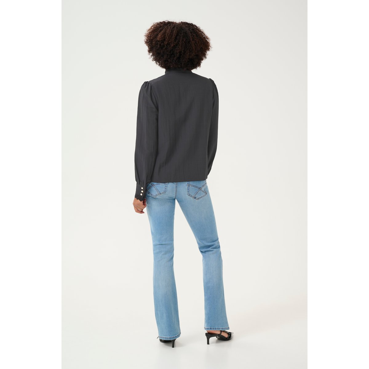 Long sleeved shirt noir pitch black, CREAM