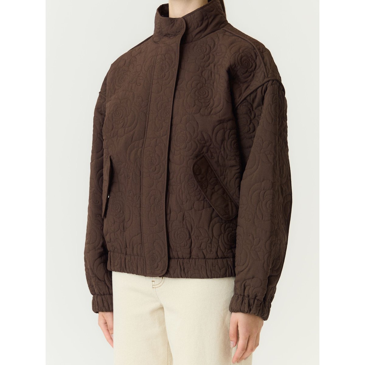 Veste Matelassée chocolate brown, YAS
