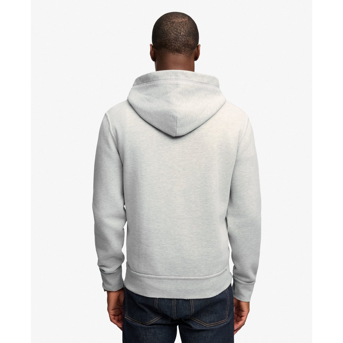 Sweat à capuche Heritage Applique Coupe Décontractée gris hamptons chiné, SUPERDRY