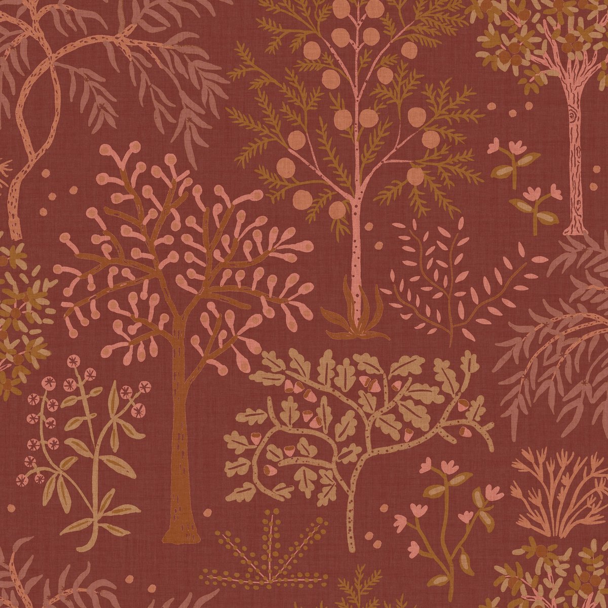 Papier peint Bosquets des forêts rouge, SUBLIME
