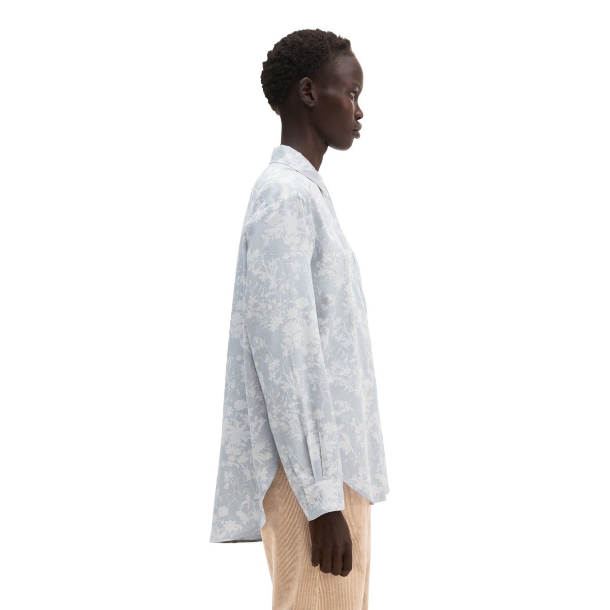 Chemisier ample imprimé en coton doux bleu, MARC O'POLO