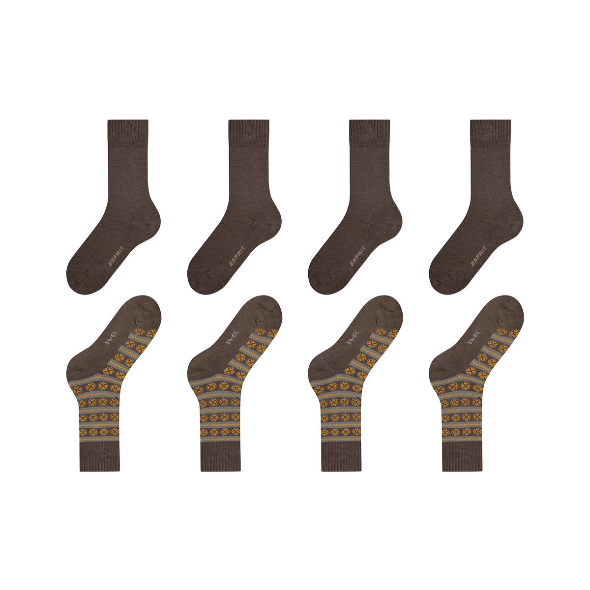Chaussettes pour bottes Scandi Norwegian 4-Pack Opaque marron, ESPRIT