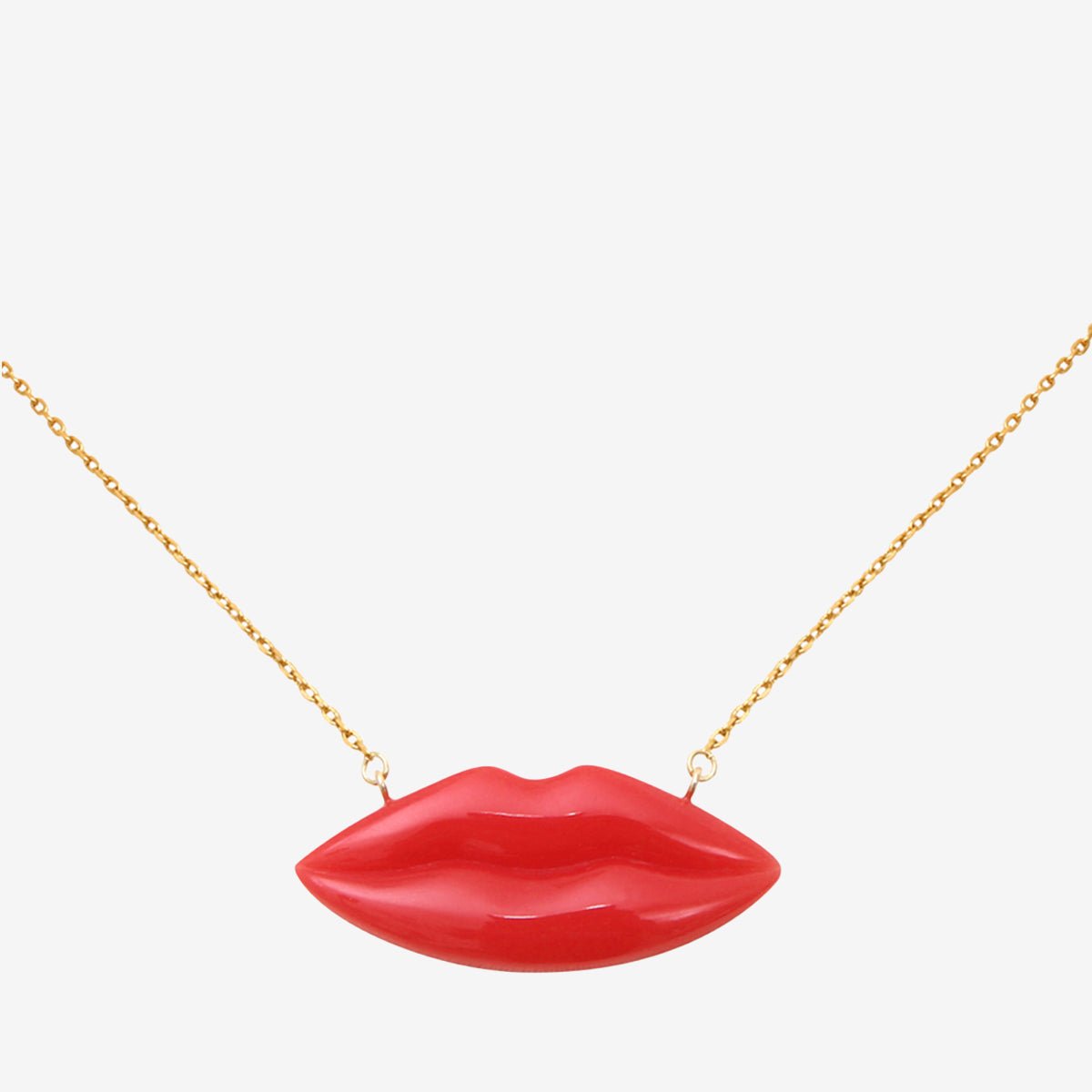 Collier doré grand modèle - kiss me rouge, CAROLINE NAJMAN