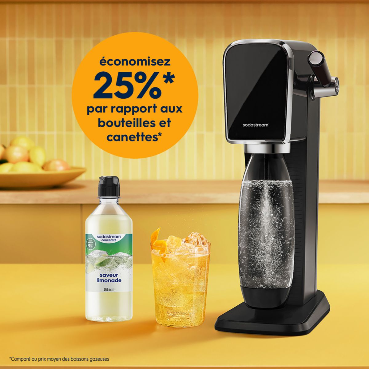 Concentré LIMONADE 440ml couleur unique, SODASTREAM