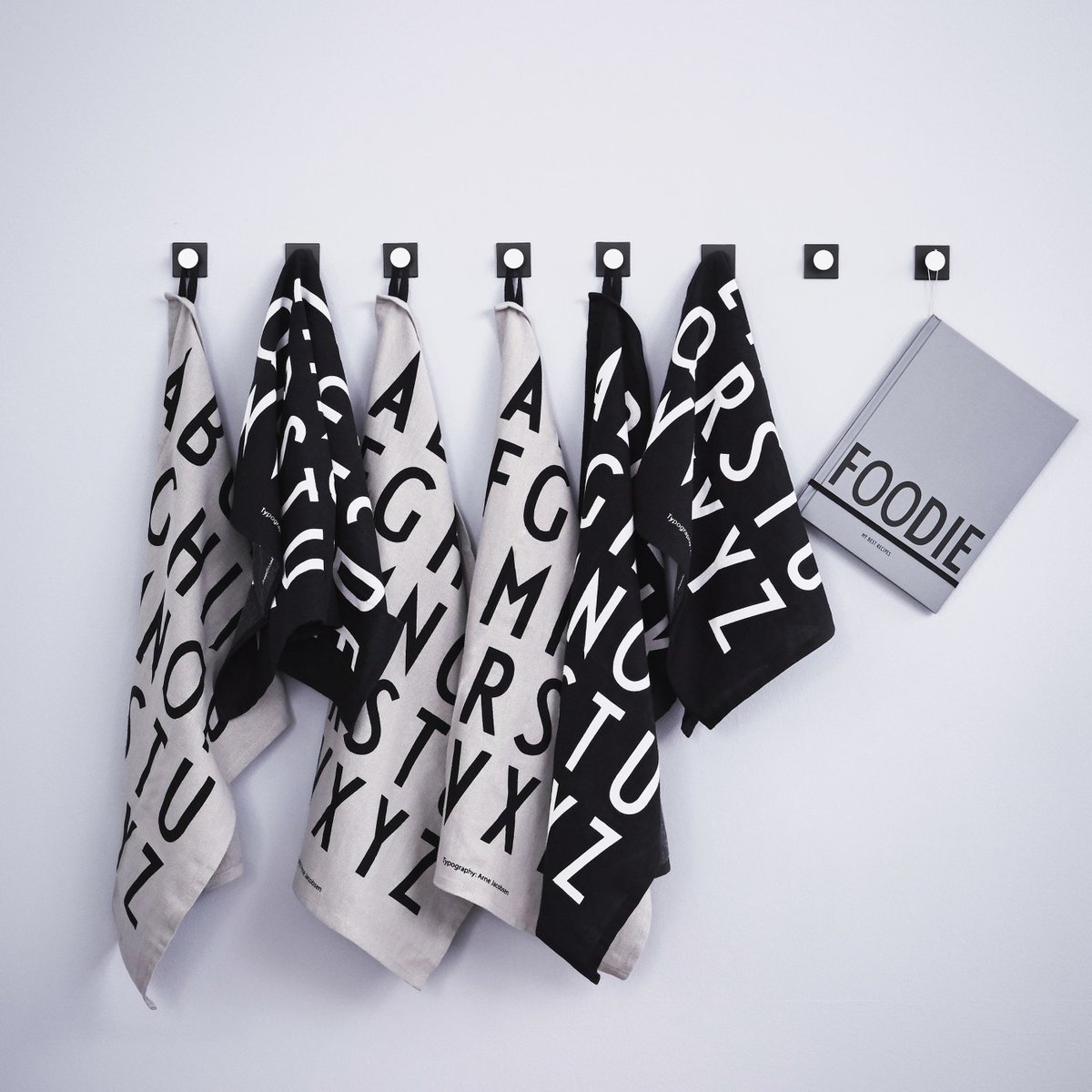 Lot De 2 Torchons Classique A-z blanc, DESIGN LETTERS