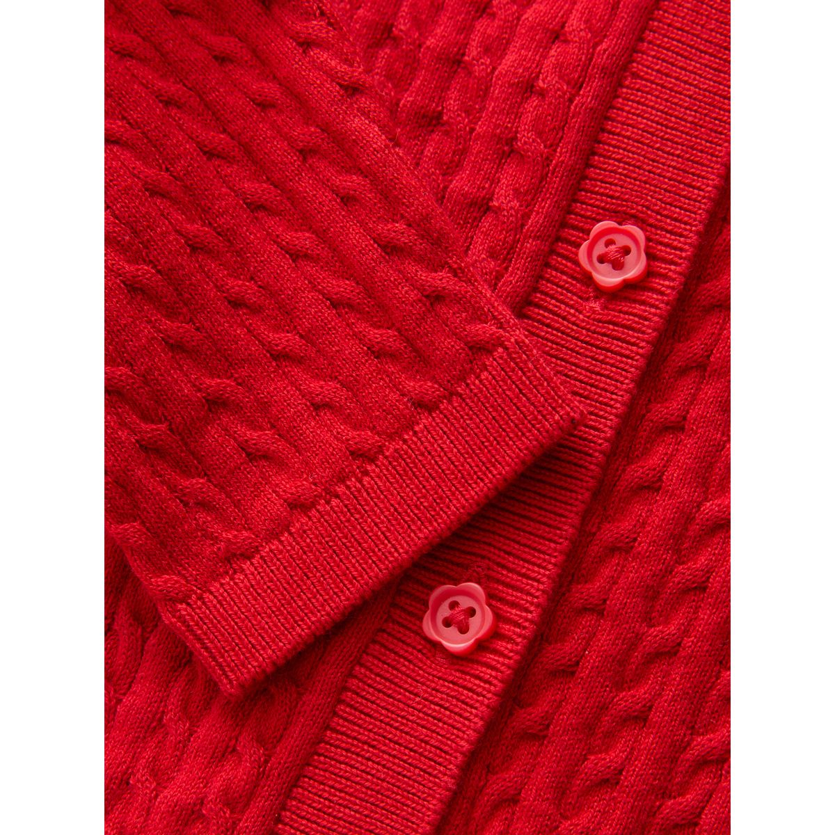 Cardigan d’école en maille torsadée de coton rouge, NEXT