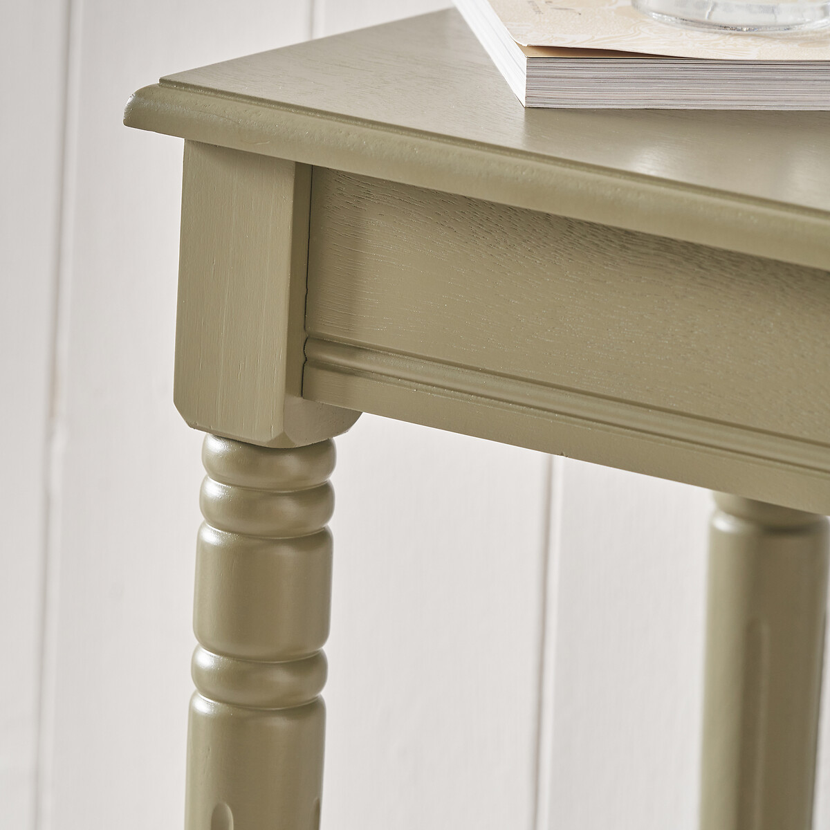 Hawthorne Pine Wood Console Table olive green, SO'HOME