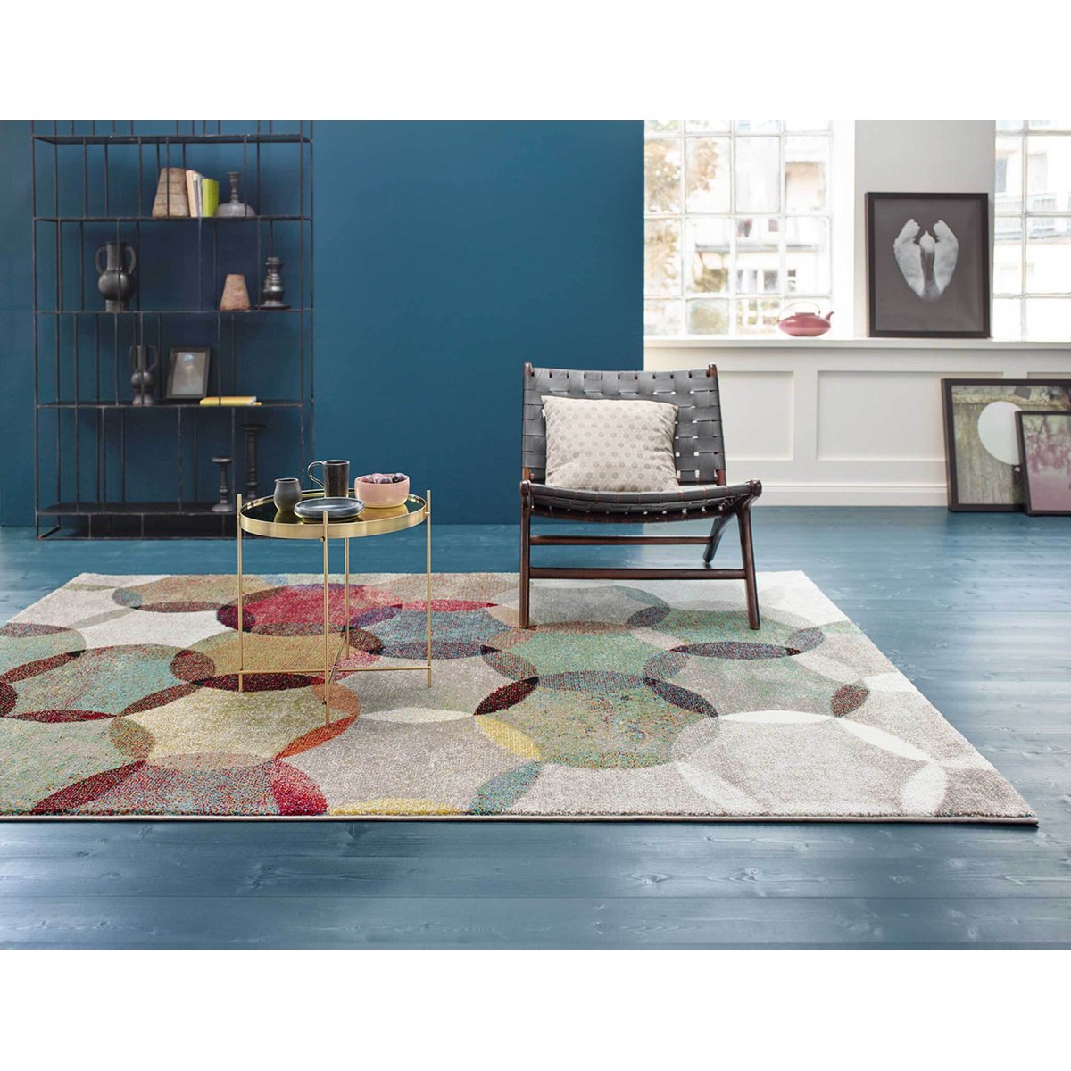 Tapis salon moderne look vintage chiné , Modernina coloré, ESPRIT