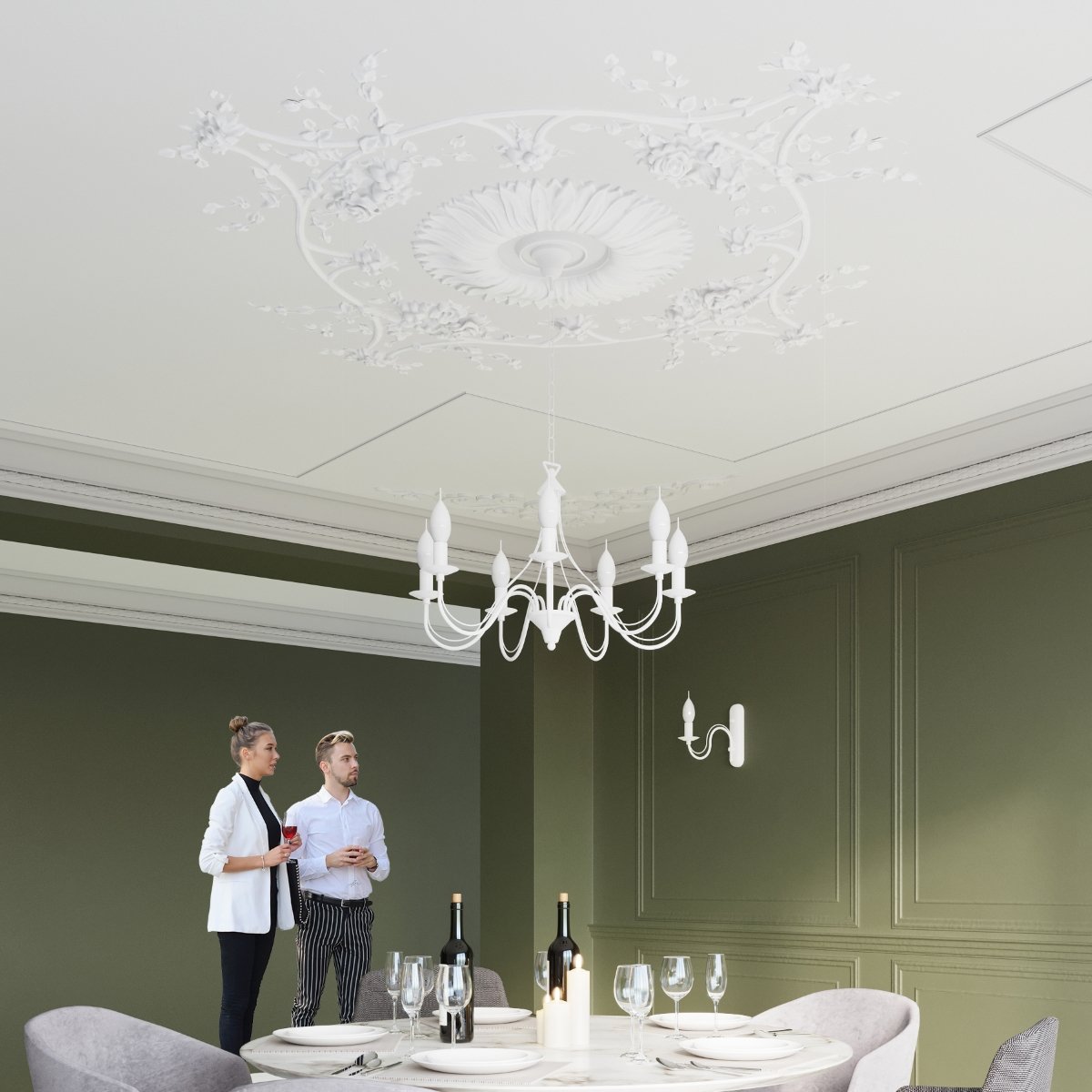 Lustre Acier Blanc E14 5 Minerwa blanc, EDEN