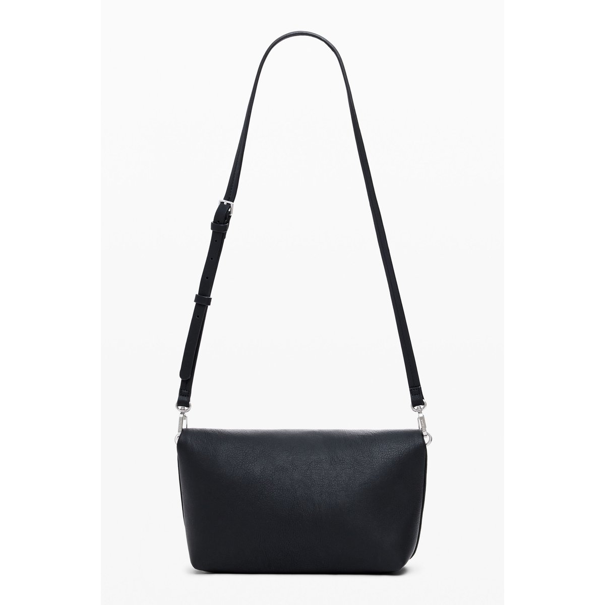 Sac à rabat logo 3D moyen noir, DESIGUAL