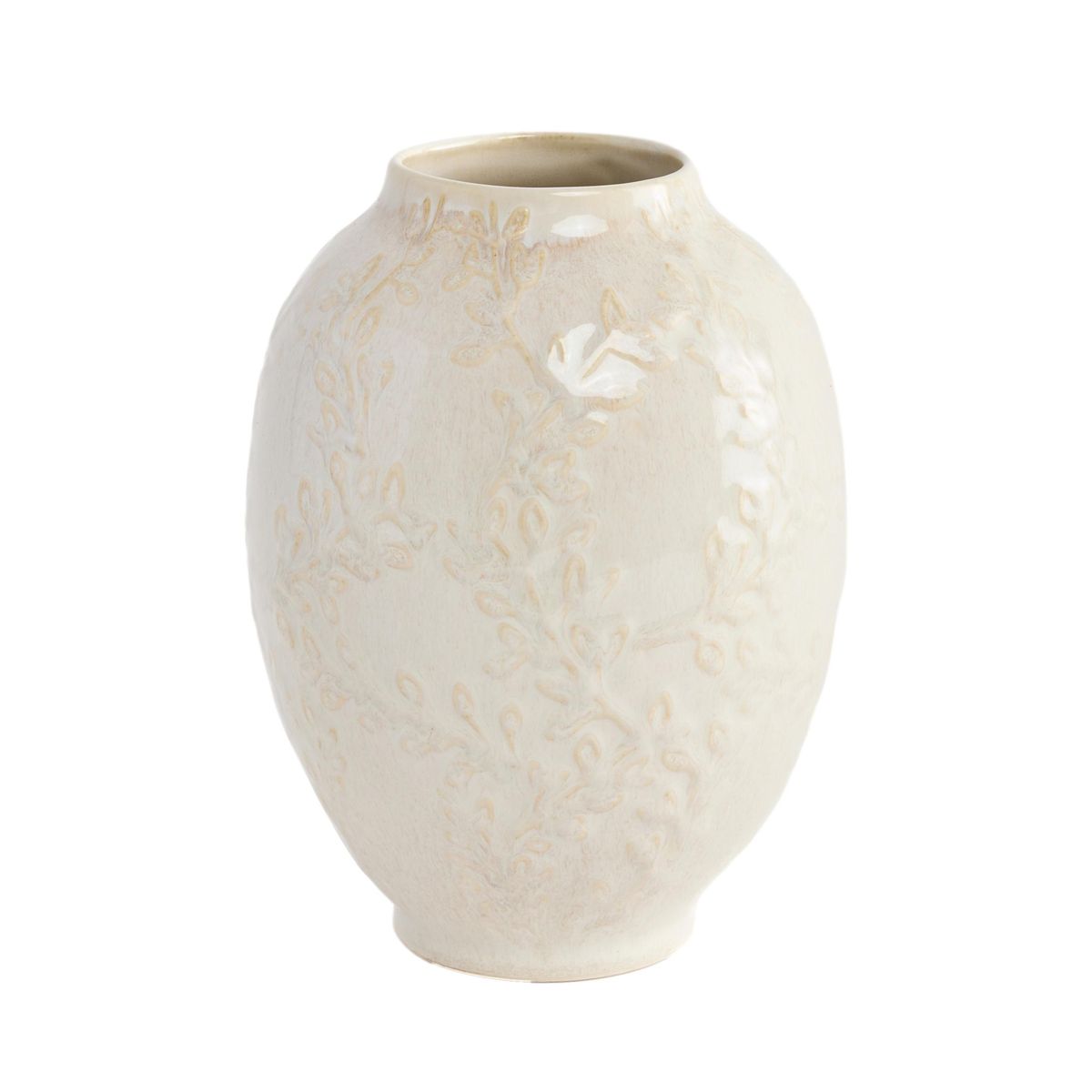 Vase en céramique vintage à détail relief blanc, NEXT