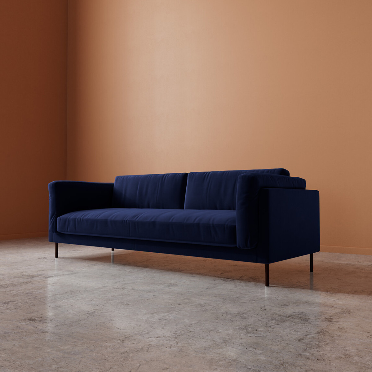 Munich Easy Velvet 2/3/4 Seater Sofa ink, SWOON