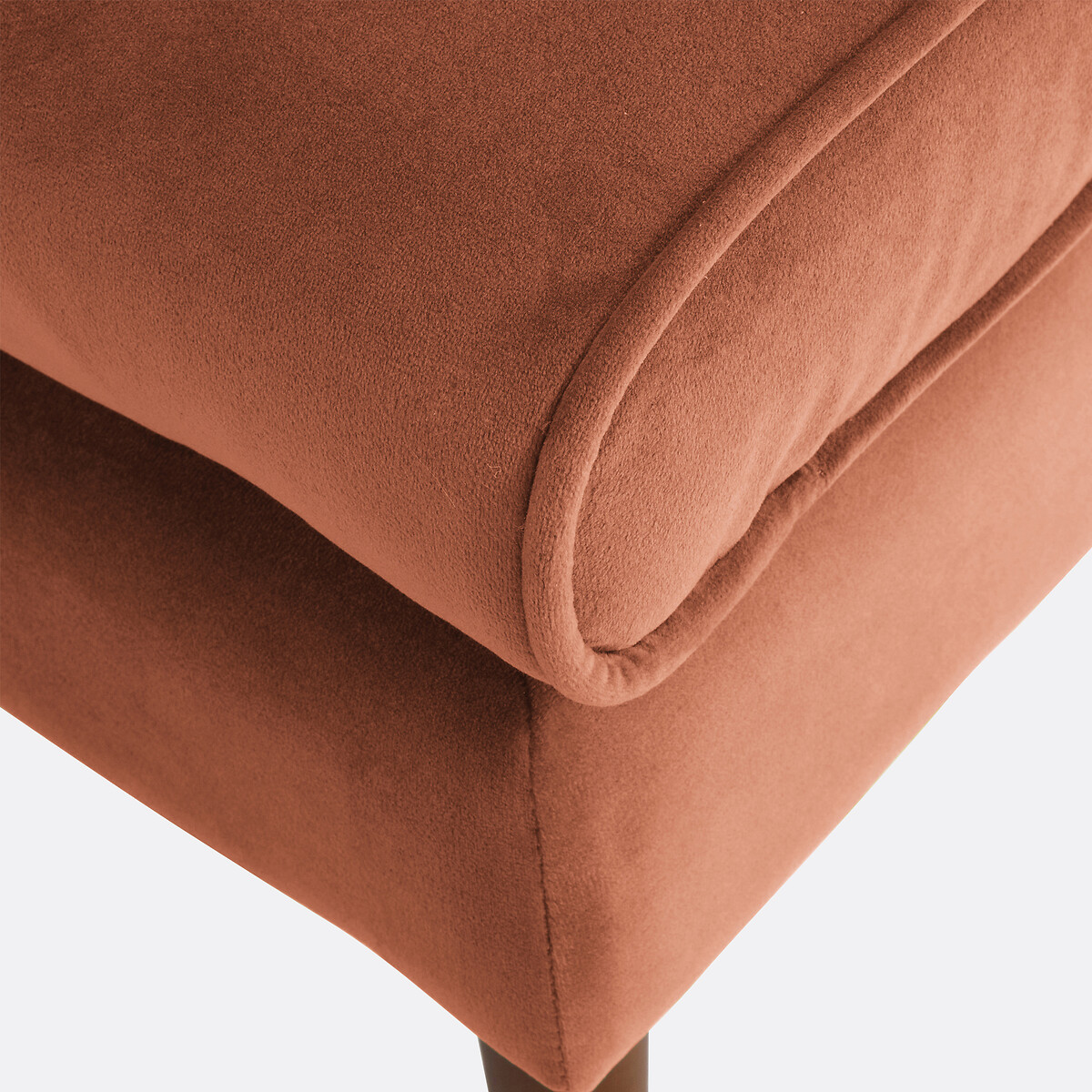 Pouf en velours (Y) terracotta, LA REDOUTE INTERIEURS