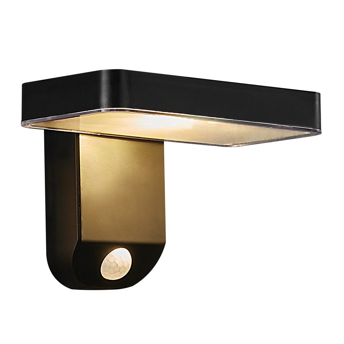 Applique murale extérieure solaire carré en plastique, RICA noir, NORDLUX
