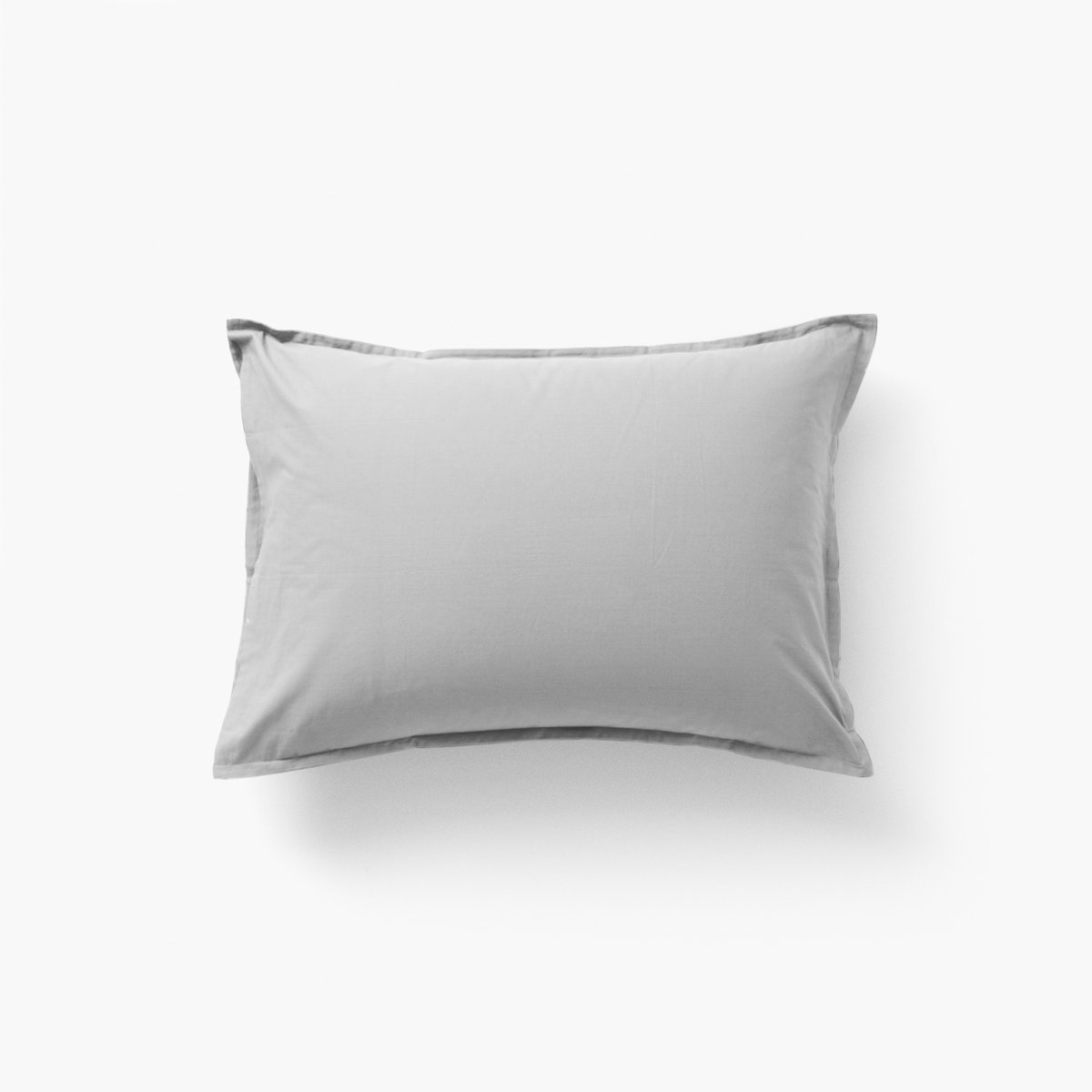 Taie d'oreiller rectangulaire coton NÉO gris, CARRE BLANC