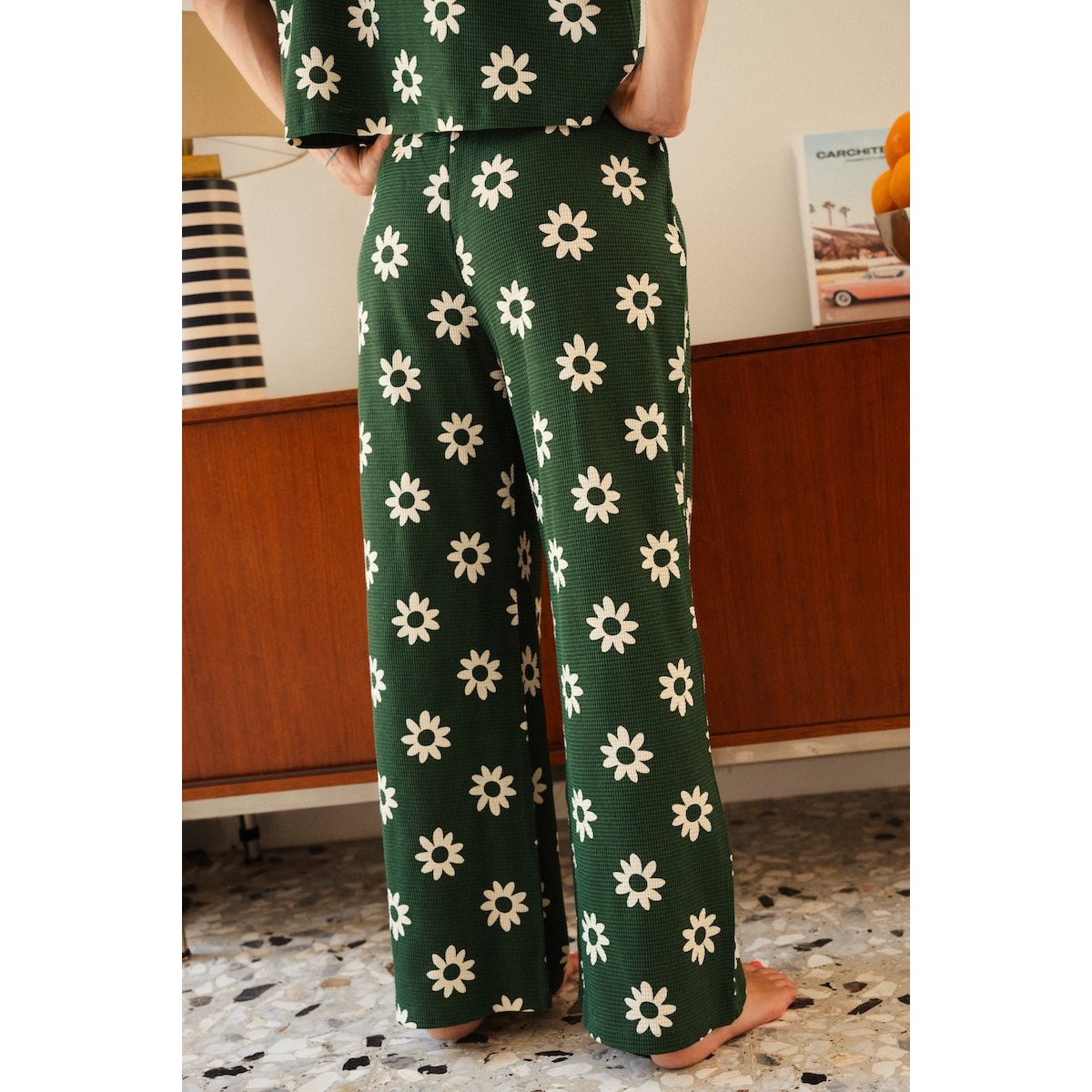 Pyjama Long Gaufré Coton BIO dahlia vert, WE ARE JOLIES