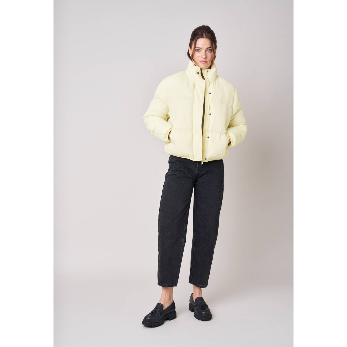 Doudoune courte femme ISKA light yellow, DEELUXE