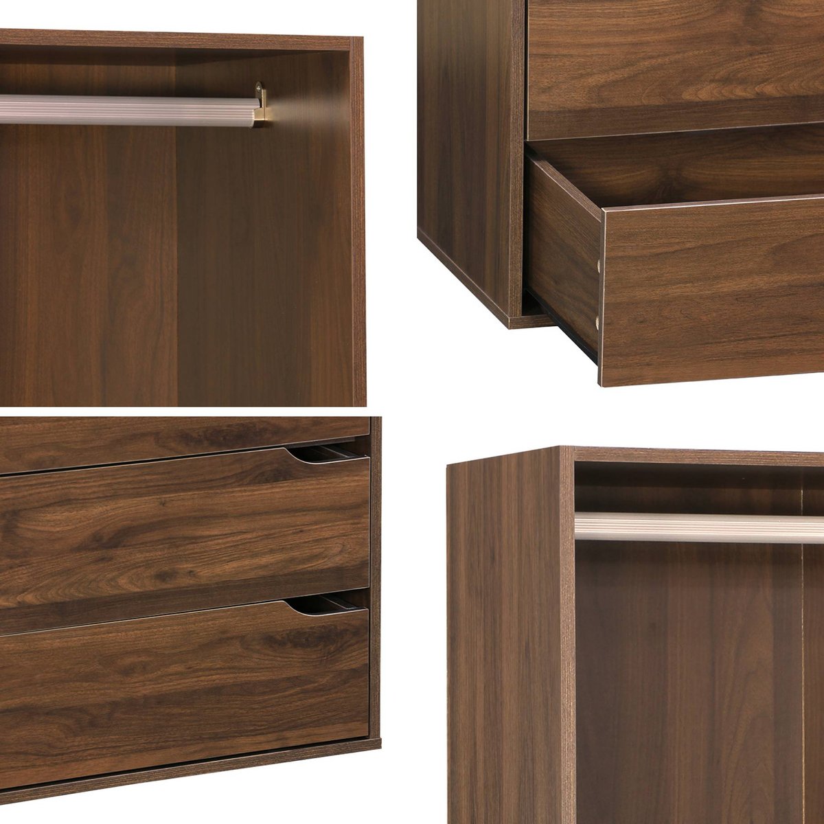 Module dressing décor bois 4 tiroirs 1 penderie NEPAL naturel, SWEEEK