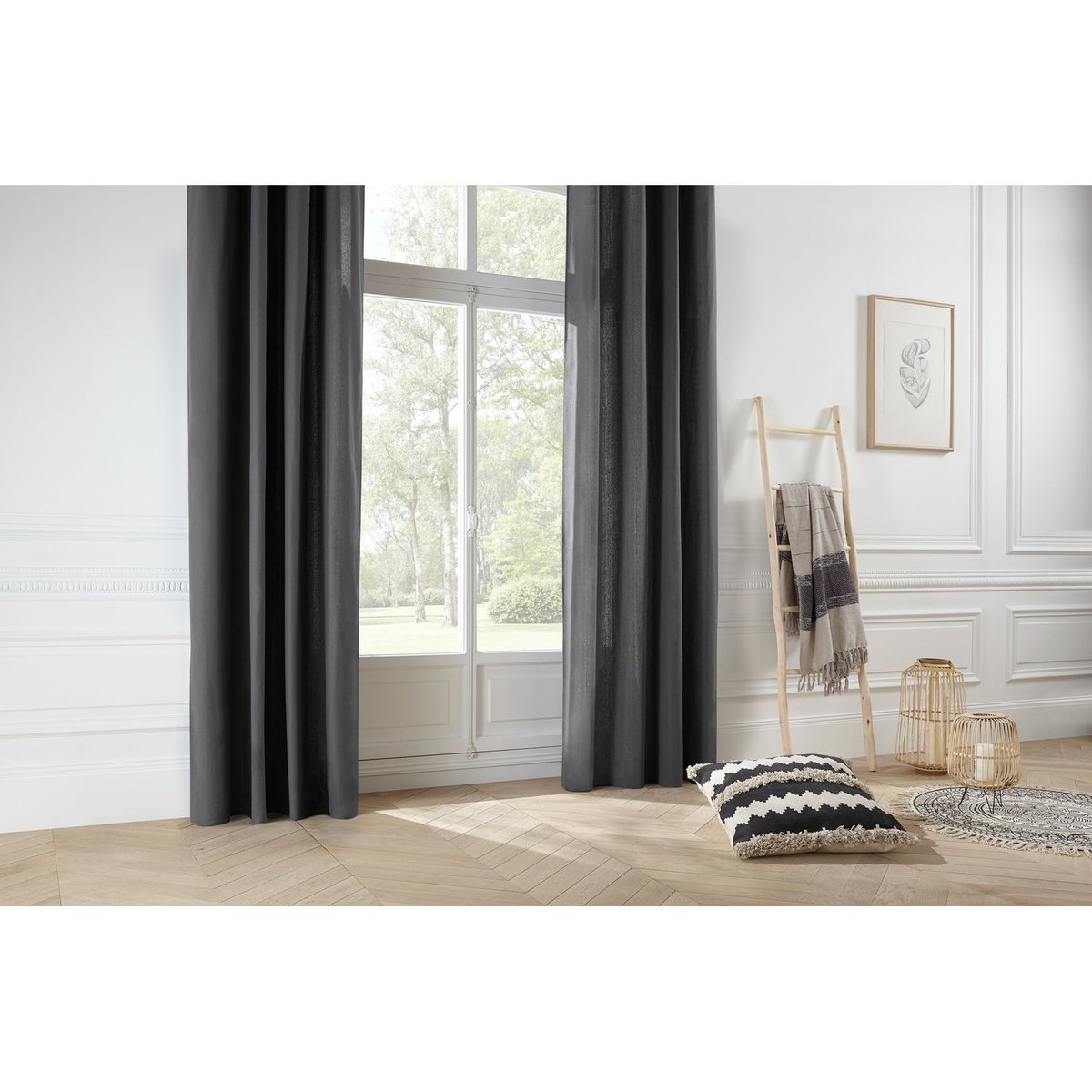 Rideau PANAMA gris foncé, ATMOSPHERA