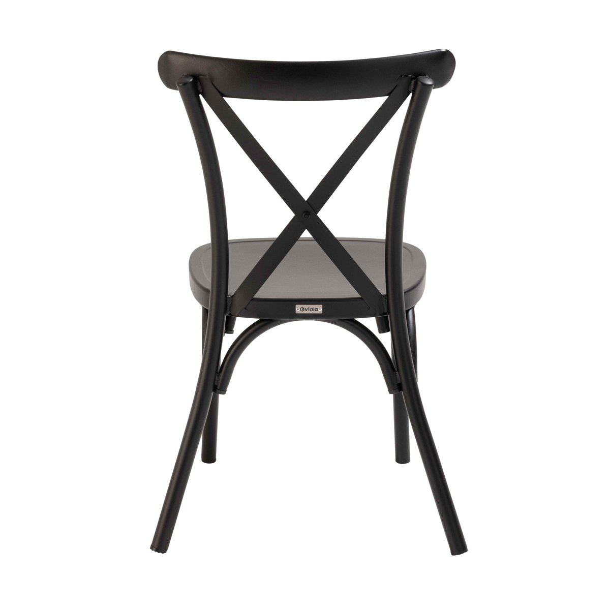 Chaise de terrasse en aluminium effet bois, SINTRA noir, OVIALA