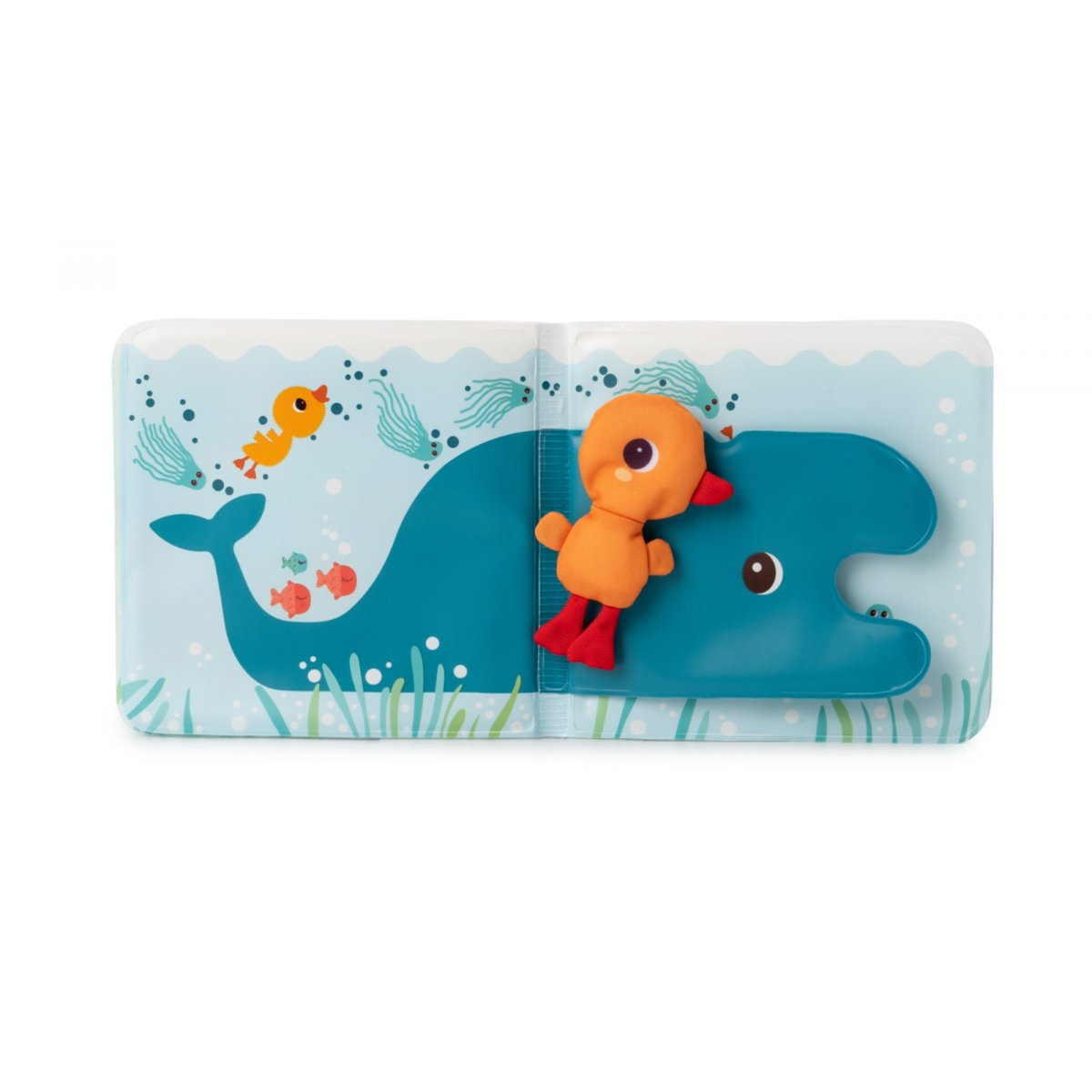 Livre de bain magique Gaspard Splonge rouge, orange, blanc, LILLIPUTIENS