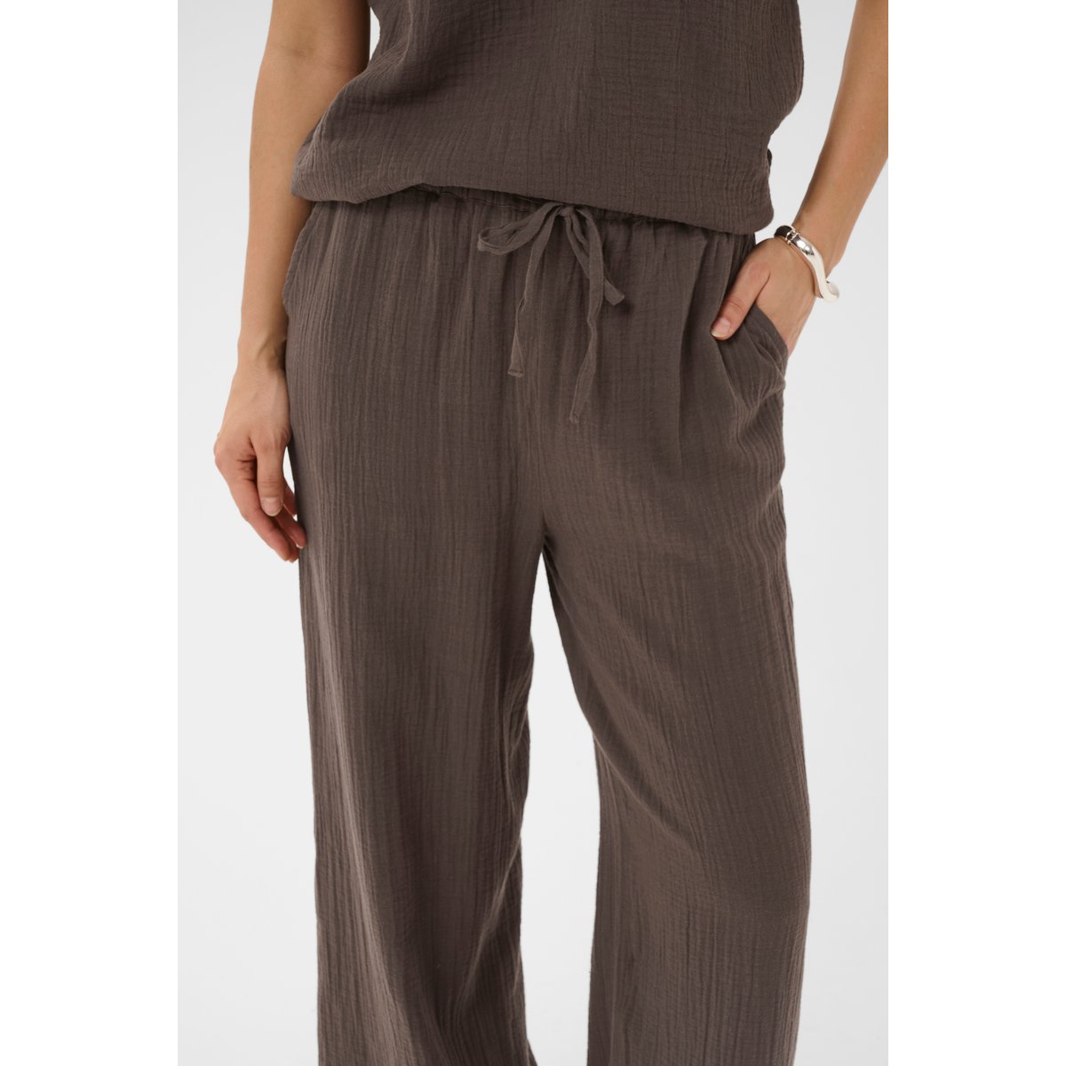 Pantalon casual marron chocolate brown, KAFFE
