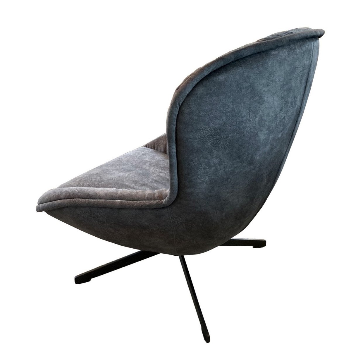 Fauteuil rotatif confortable en tissu Alcantara - TESSANO gris, MATHI DESIGN