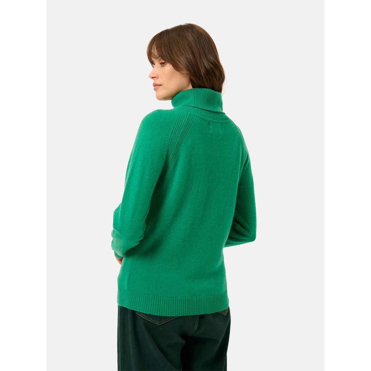 Pull Col Roulé Menthe Lilly vert, JUST CASHMERE
