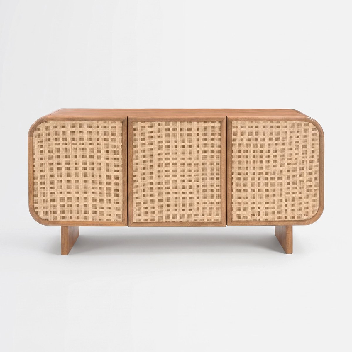 Buffet en bois de manguier et cannage - EZIO marron foncé, MAISON PAVANE