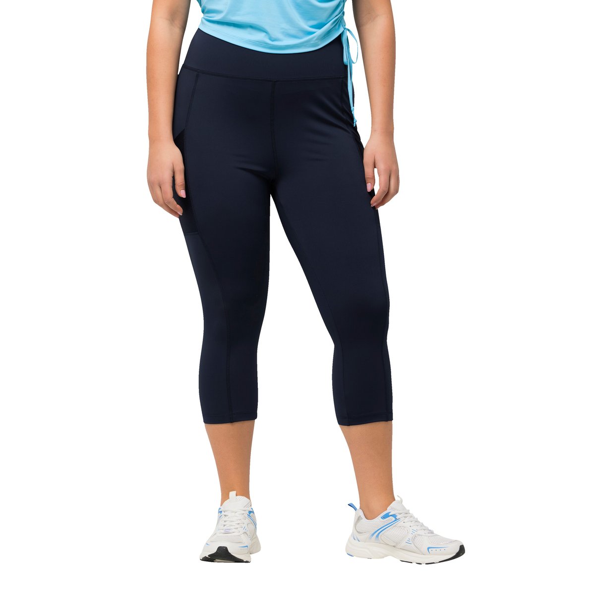 Legging 3/4 taille haute, longueur mollet marine, ULLA POPKEN
