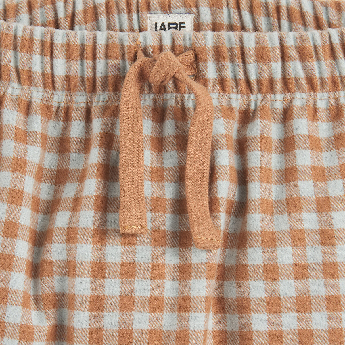 Conjunto de 2 peças, sweat de moletão e calças sarouel de flanela azul/castanho, LA REDOUTE COLLECTIONS