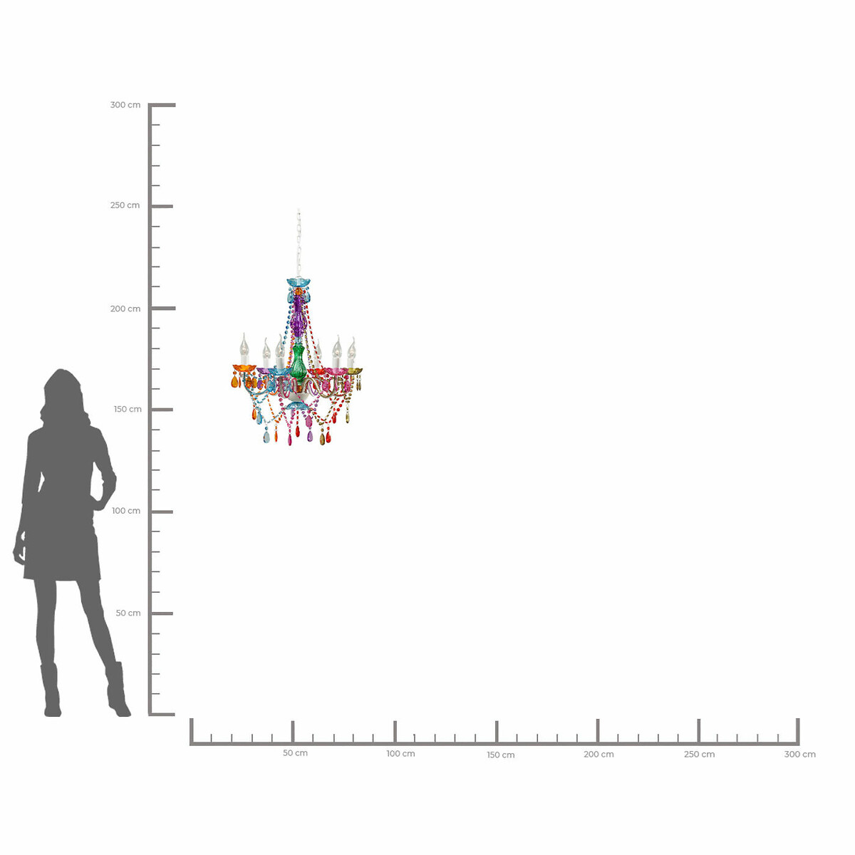 Pendant Lamp Starlight Rainbow 6-Branched multi-coloured, KARE DESIGN