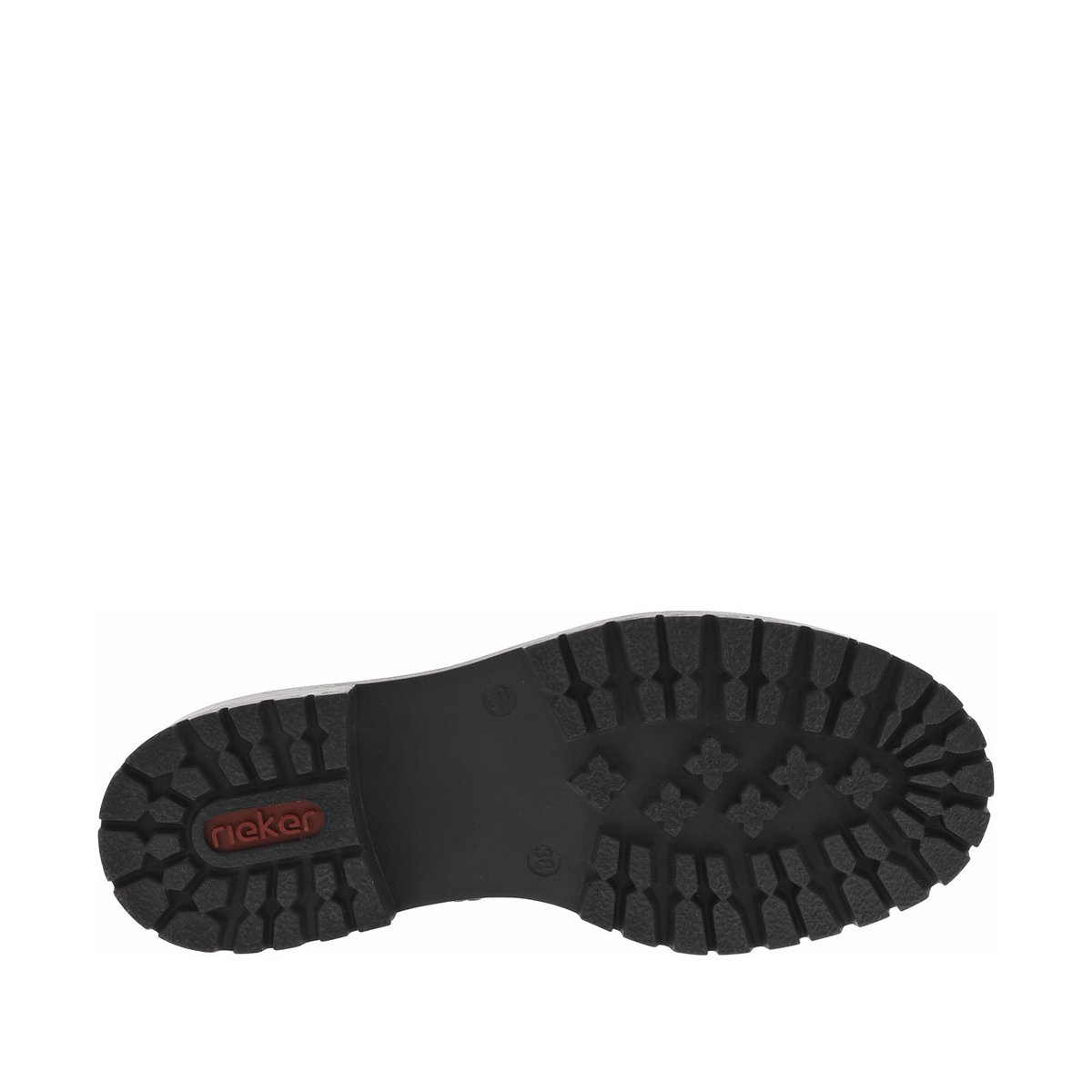 Bottines noires à talon décroché bas avec un zip et des lacets ronds noires, RIEKER