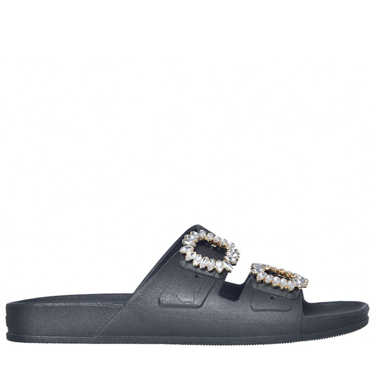 Mules doubles brides bijoux Barra noir, CACATOES