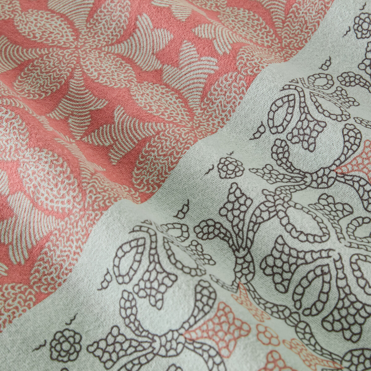 Drap flanelle, Bergame gris/vert/violet/rose, SO'HOME