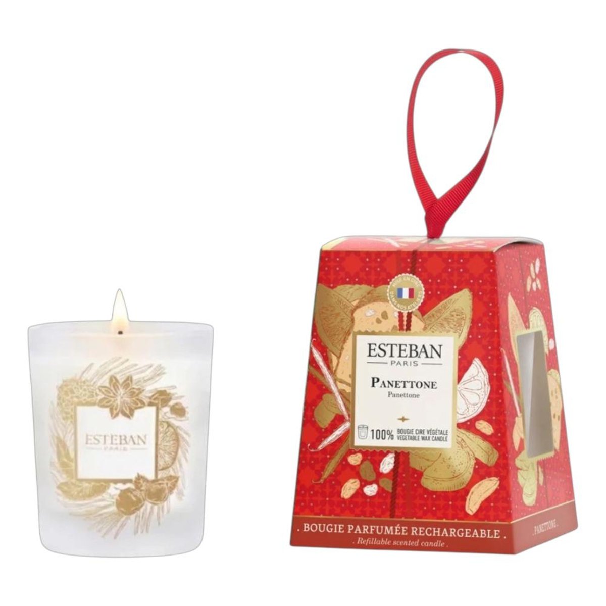 Bougie parfumée Panettone 180g transparent, ESTEBAN