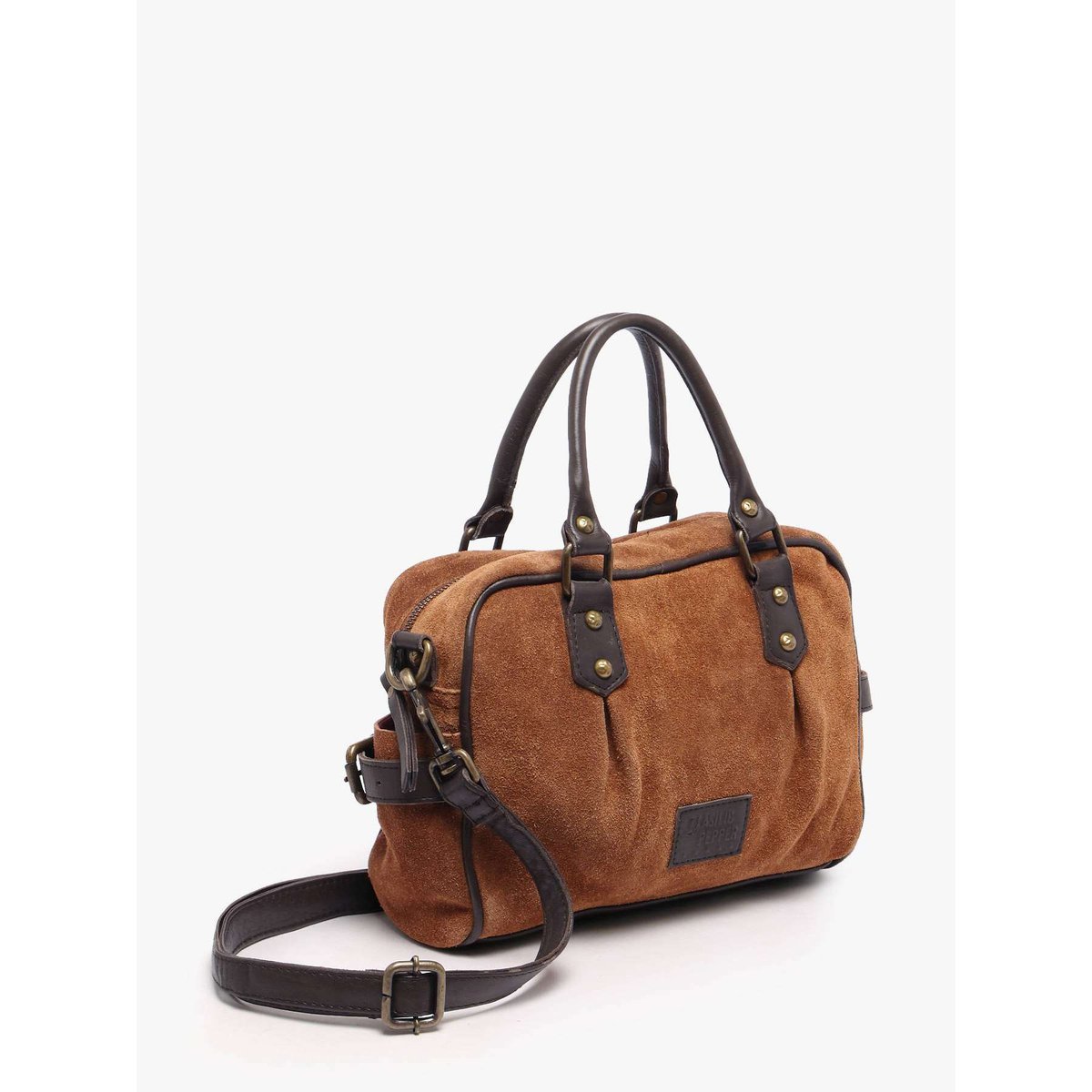 Sac porté main Vienne cuir tan, BASILIC PEPPER