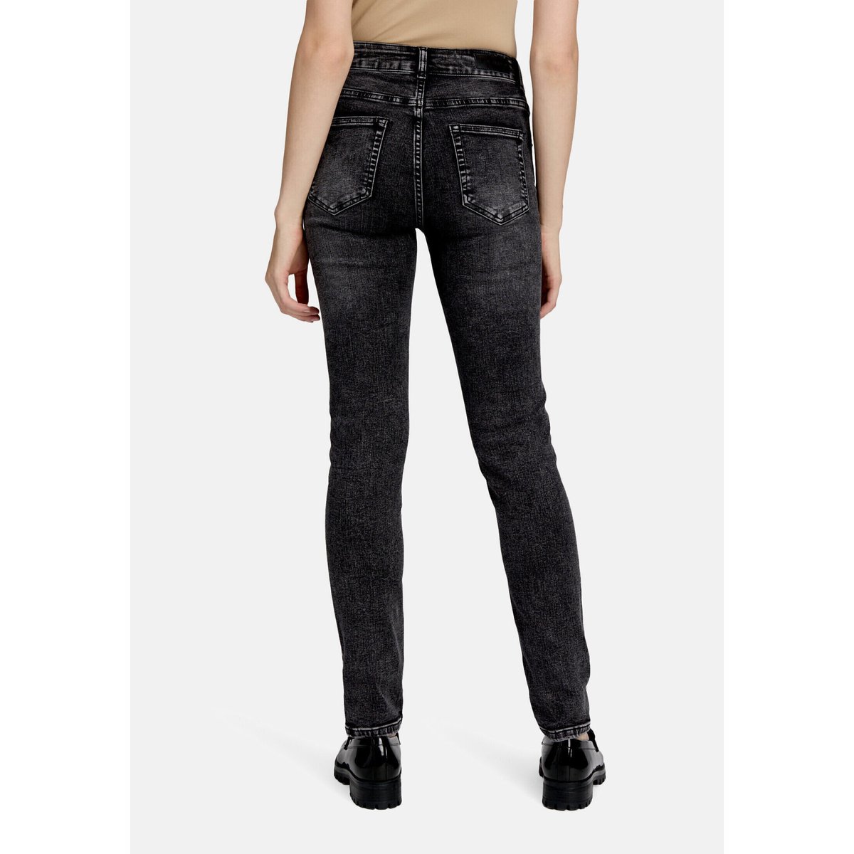 Jean basique à effet délavé dark grey denim, BETTY BARCLAY