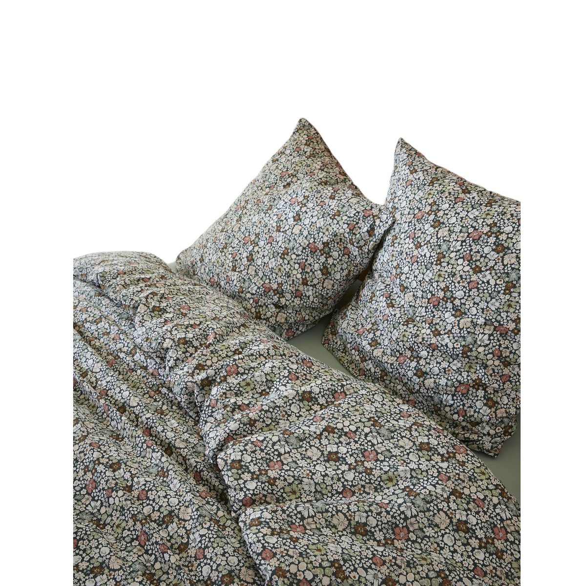 Housse de couette + taie Malia en fleurs blanc, EDEN