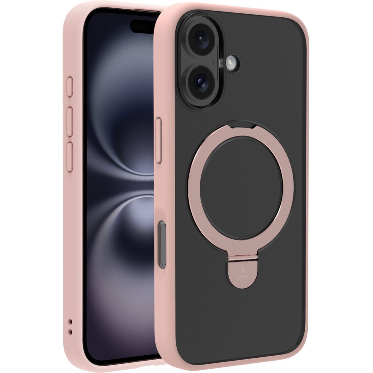 Coque iPhone 17 magnétique stand Rose couleur unique, ADEQWAT