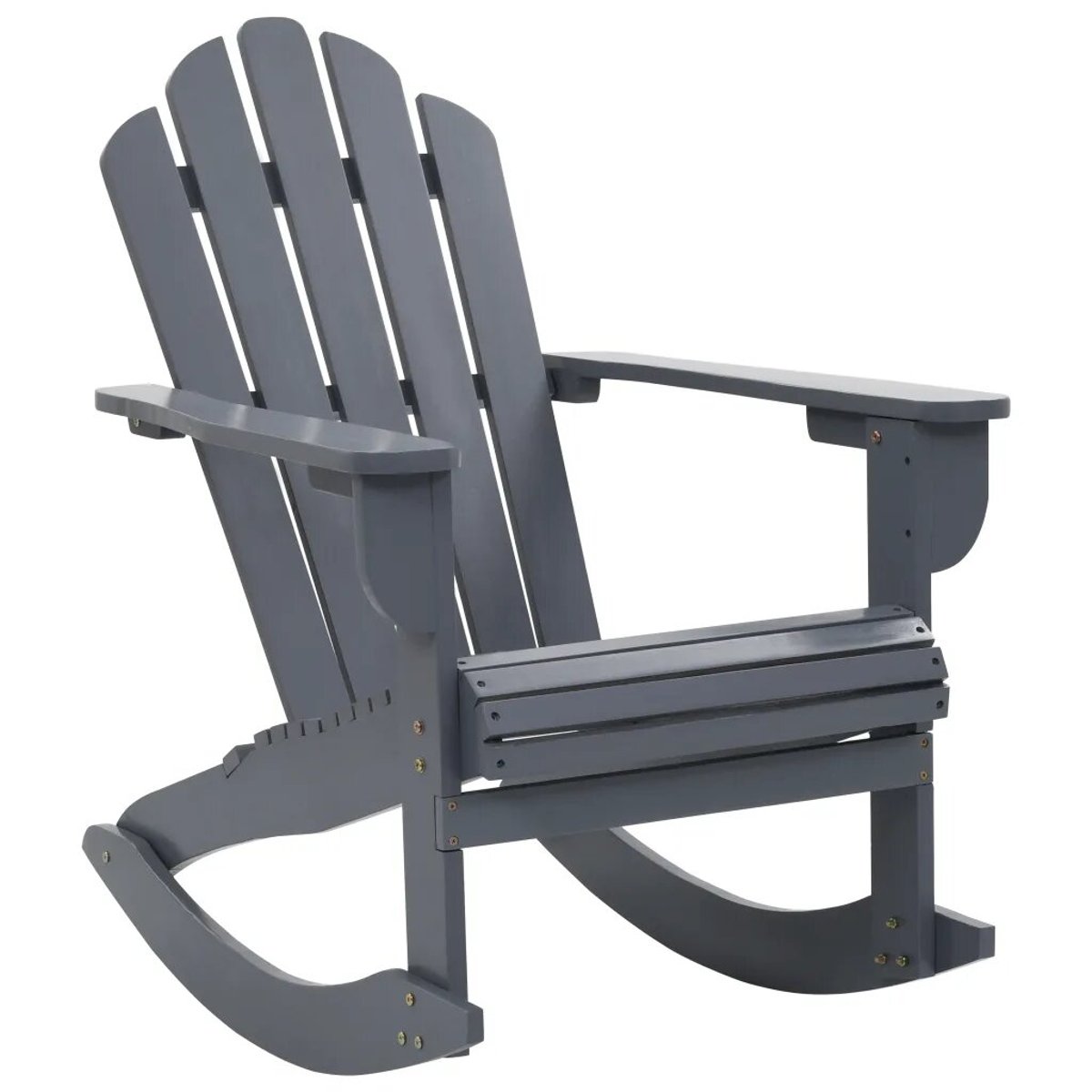 Rocking chair de jardin en bois gris clair, HOME MAISON