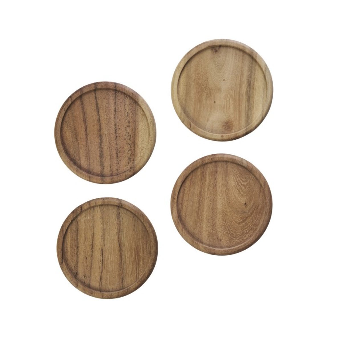Dessous de verre bois acacia set de 4 bois clair, MADAM STOLTZ